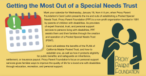 Proxy Parent Foundation’s Carol Larkin presents the ins and outs of establishing a Pooled Special Needs Trust